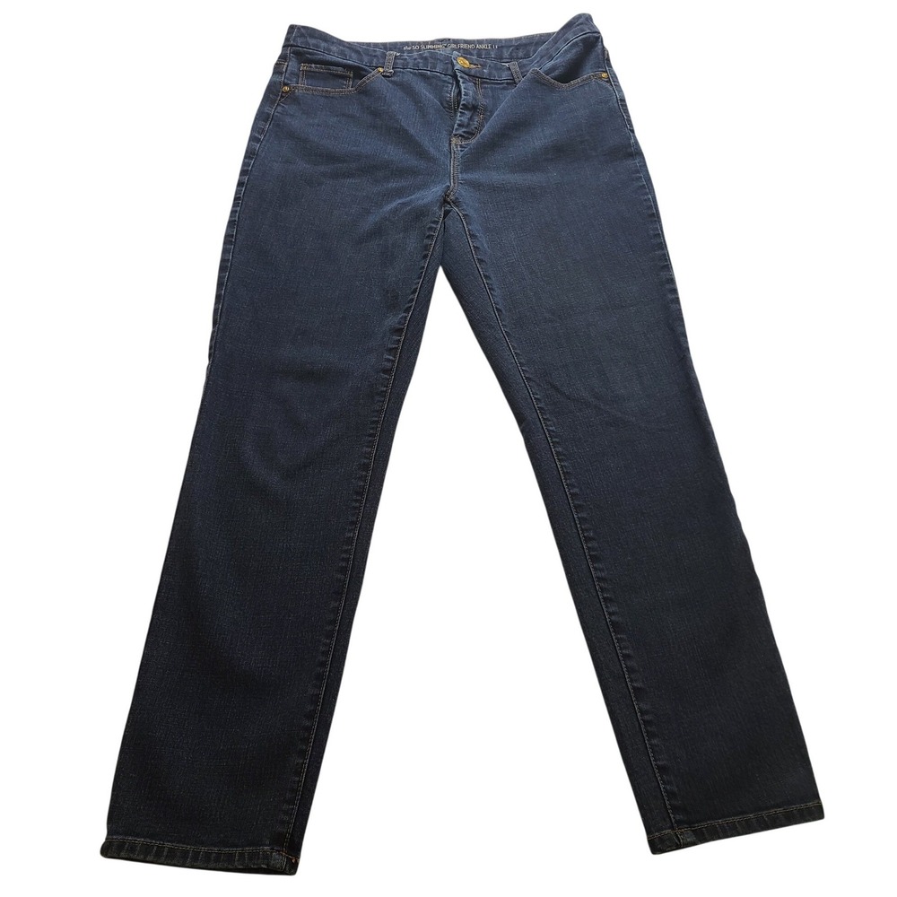 Chicos So Slimming Girlfriend Ankle Women's Jeans Dark Wash Blue Size 1 Pants